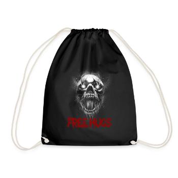 Free Hug's Skull -Bloody Font Halloween - Drawstring Bag - black - Front