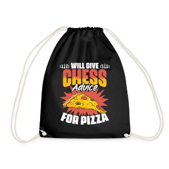 Chess Lesson Funny Board Game Enthusiast - Drawstring Bag - black - Front