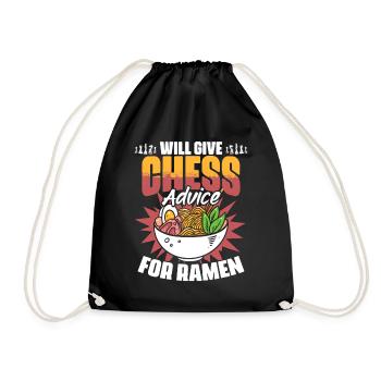 Chess Lesson Funny Board Game Enthusiast - Drawstring Bag - black - Front
