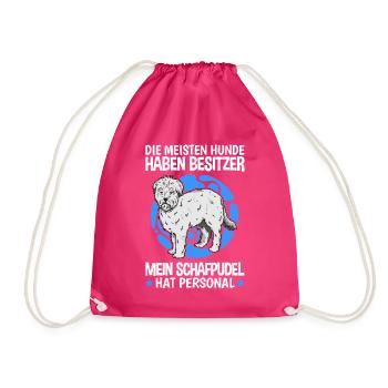 Schafpudel hat Personal zotthaariger Hütepudel - Turnbeutel - Fuchsia - Vorne