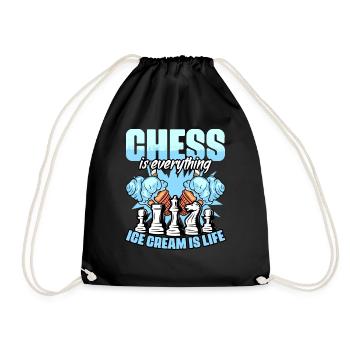 Funny chessboard game humor for - Drawstring Bag - black - Front
