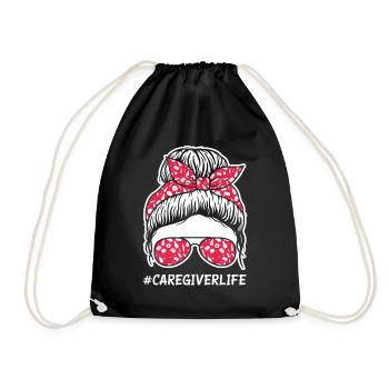 Caregiver Life - Drawstring Bag - black - Front