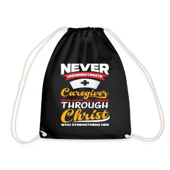 Christian Caregiver Jesus - Drawstring Bag - black - Front