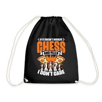 Funny board game humor for a pizza lover - Drawstring Bag - black - Front