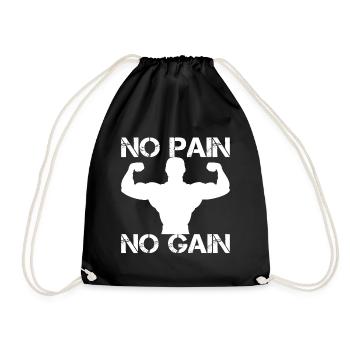 Pas de douleur, pas de gain - Fitness Muscle Building Workout - Sac de sport léger - noir - Devant