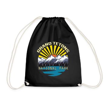 Mountains National Park Grand Teton Souvenir Wyoming - Drawstring Bag - black - Front