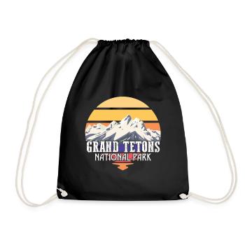 Grand Tetons Souvenir Mountains Wyoming National Park - Drawstring Bag - black - Front