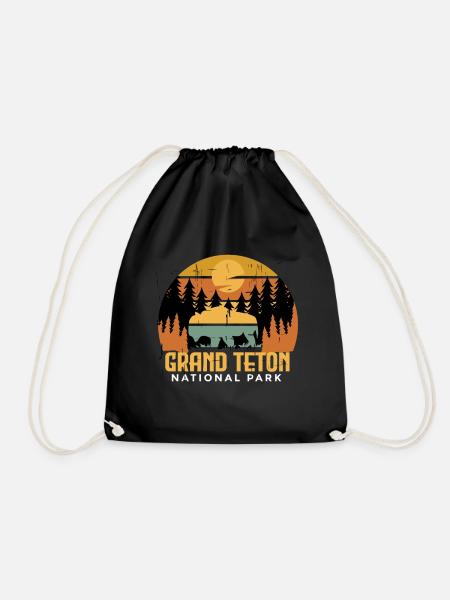 Grand Teton Camping Nationalpark Wyoming Büffel - Turnbeutel - Schwarz