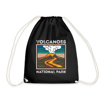 Volcano Souvenir National Park Hawaii Volcano Island - Drawstring Bag - black - Front