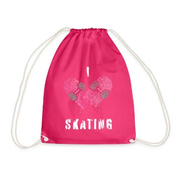 Skaterin Skateboarderin Skating Skater Skateboard - Turnbeutel - Fuchsia - Vorne