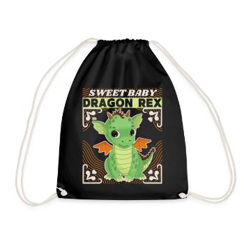 Bébé fille, bébé garçon, petit dinosaure, disant - Sac de sport léger - noir - Devant