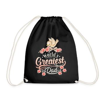 Father, Father's Day, Saying World's-Greatest-Dad - Drawstring Bag - black - Front