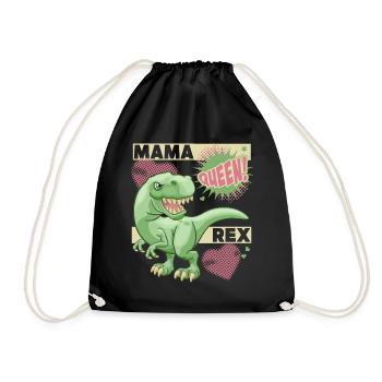 Mama dinosaur, mama dinosaur, funny saying - Drawstring Bag - black - Front