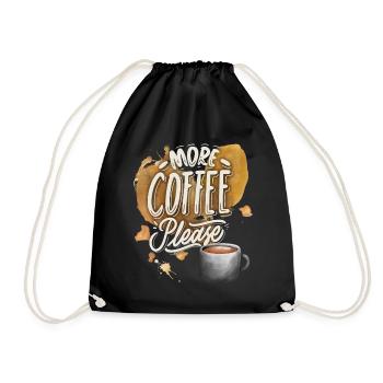 Kaffee, Kaffeetrinker lustiger Coffee Spruch - Turnbeutel - Schwarz - Vorne