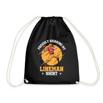 Football Lineman Stolzes Leben Spieler Sport - Turnbeutel - Schwarz - Vorne