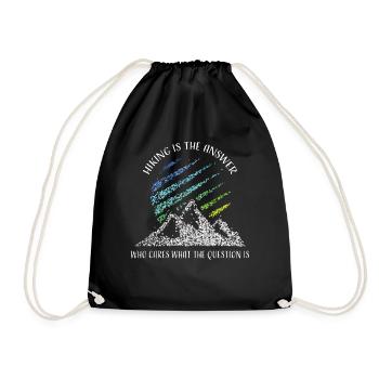 Wandern Wanderer Bergsteigen Bergsport Gebirge - Turnbeutel - Schwarz - Vorne
