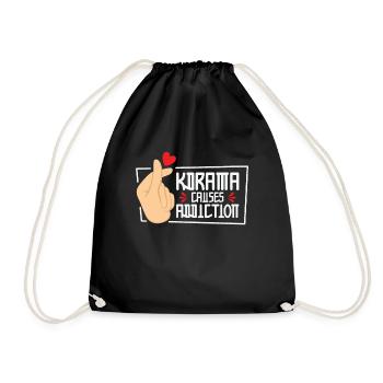 Kdrama Addiction Binge Watching Korean Drama - Drawstring Bag - black - Front