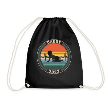 Proud New Daddy 2022 Shirt, Crawling Baby - Drawstring Bag - black - Front