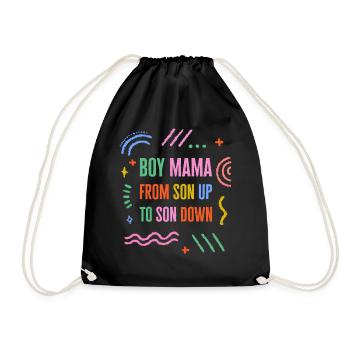 Boy Mama From Son Up To Down Shirt, Mother's Day - Drawstring Bag - black - Front