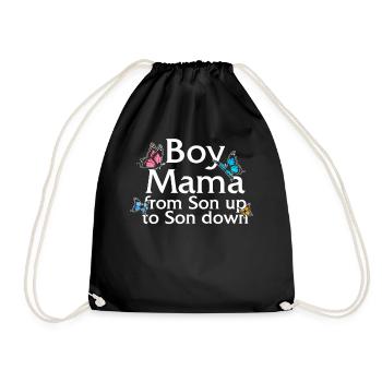 Boy Mama From Son Up To Down Shirt, Butterfly - Drawstring Bag - black - Front