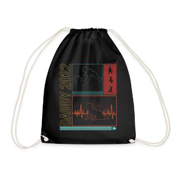 Proud New Daddy 2022 Shirt, Crawling Baby - Drawstring Bag - black - Front