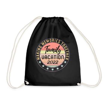 Family Camping 2022 Shirt, Making Memories - Drawstring Bag - black - Front