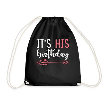 Birthday It's his birthday - Drawstring Bag - black - Front