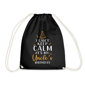 Uncle's birthday I can't calm down - Drawstring Bag - black - Front