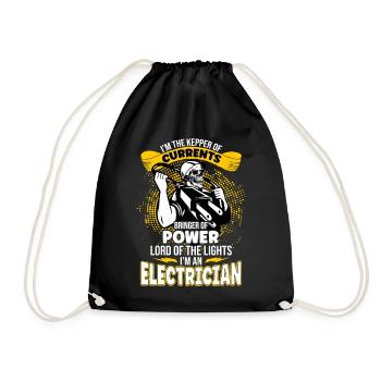 Im The Keeper Of Current Elektriker - Turnbeutel - Schwarz - Vorne