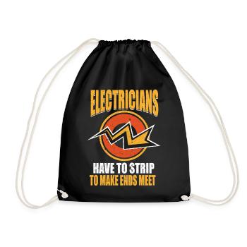 Electricians Strip To Make Ends Meet Elektriker - Drawstring Bag - black - Front