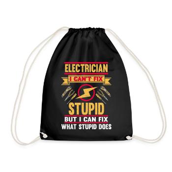 Je ne peux pas réparer Stupid Electrician - Sac de sport léger - noir - Devant