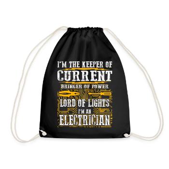 Im The Keeper Of Current Elektriker - Turnbeutel - Schwarz - Vorne