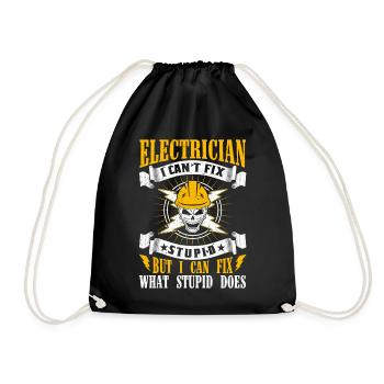 Je ne peux pas réparer Stupid Electrician - Sac de sport léger - noir - Devant