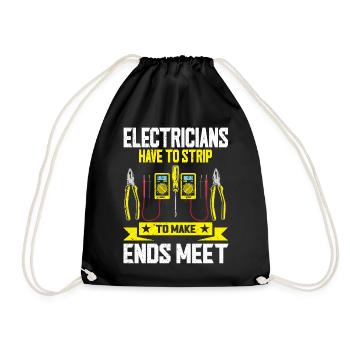 Electricians Strip To Make Ends Meet Elektriker - Drawstring Bag - black - Front