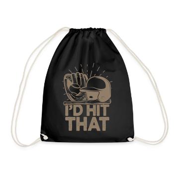 I'd Hit That Funny Baseball Fan - Drawstring Bag - black - Front