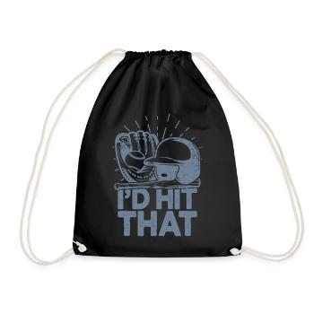 I'd Hit That Funny Baseball Fan - Drawstring Bag - black - Front