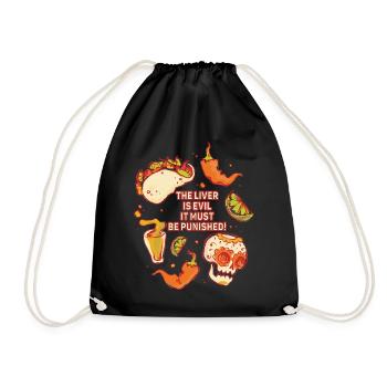 Le foie est mauvais et est puni - Sac de sport léger - noir - Devant