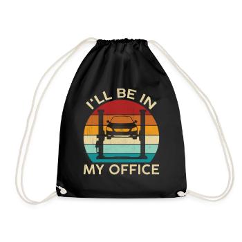 Mechanic Car Garage - I'll Be In My Office - Drawstring Bag - black - Front