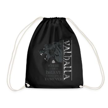 Valhalla Viking Grizzly Bear Wotan Knot Norse - Drawstring Bag - black - Front