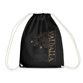 Valhalla Viking Bear Grizzly Bear Wotan Knots - Drawstring Bag - black - Front