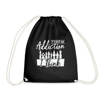 Fountain Pen Writing Pen Addiction Artist - Drawstring Bag - black - Front