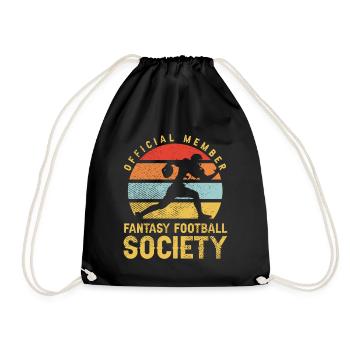 Fantasy Football Official Member Vintage Sports - Drawstring Bag - black - Front