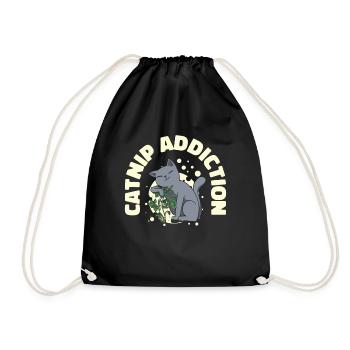 Dépendance à l’herbe à chat Propriétaire de chat Animal de compagnie - Sac de sport léger - noir - Devant
