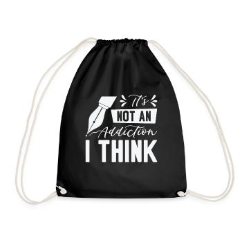 Fountain Pen Writing Pen Addiction Artist - Drawstring Bag - black - Front