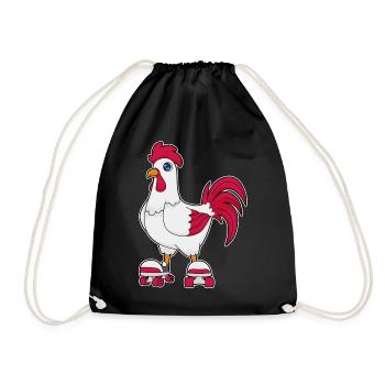 Hahn Rollschuhfahren Rollschuhe - Turnbeutel - Schwarz - Vorne