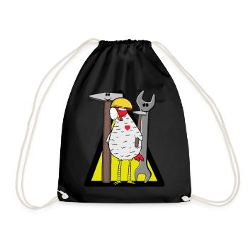 Chantier de construction Poulet Casque de sécurité Outil Constructeur Marteau - Sac de sport léger - noir - Devant