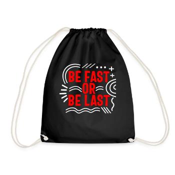 Racing Shirt, Be Fast Or Be Last Tee, Race Track, - Drawstring Bag - black - Front
