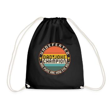 Father Shirt, Trophée du champion de la blague de papa invaincu - Sac de sport léger - noir - Devant