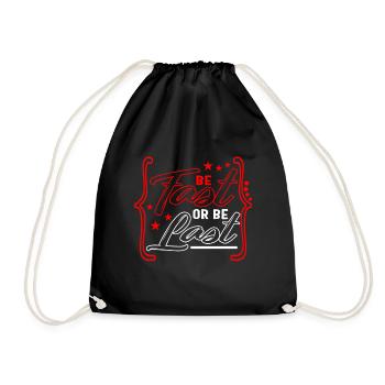 Racing Shirt, Be Fast Or Be Last Tee, Race Track, - Drawstring Bag - black - Front