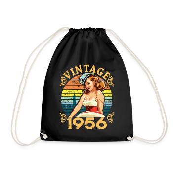 Retro Pin-up Girl Vintage 1956, 66 ans - Sac de sport léger - noir - Devant